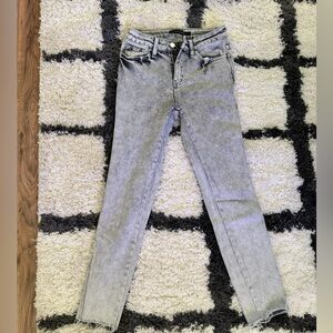Flying Monkey Light Gray Skinny Jeans with distressed detailing size 24